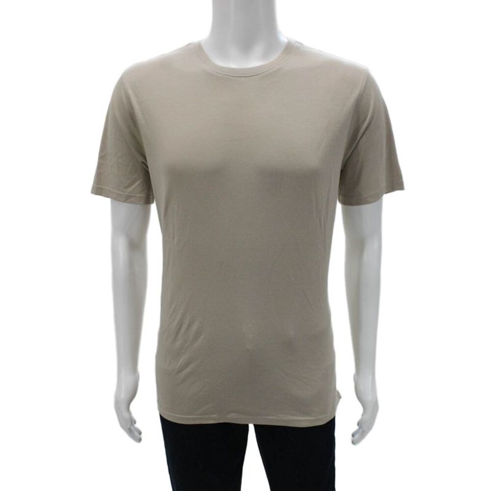 Robert Barakett Mens T-Shirt Beige Cotton Crew Neck Short Sleeve Size L